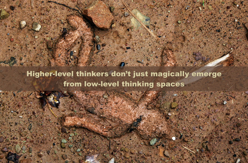 Higher-level thinkers don’t just magically emerge from low-level thinking spaces [SLIDE]